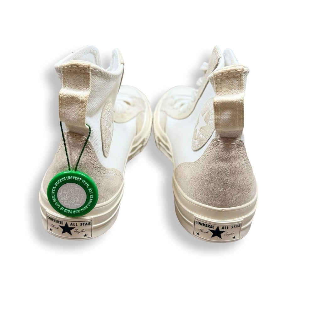 Converse Chuck 70 Hi Mixed Material Suede Canvas Egret White Womens 8.5 Mens 6.5 - Picture 7 of 12